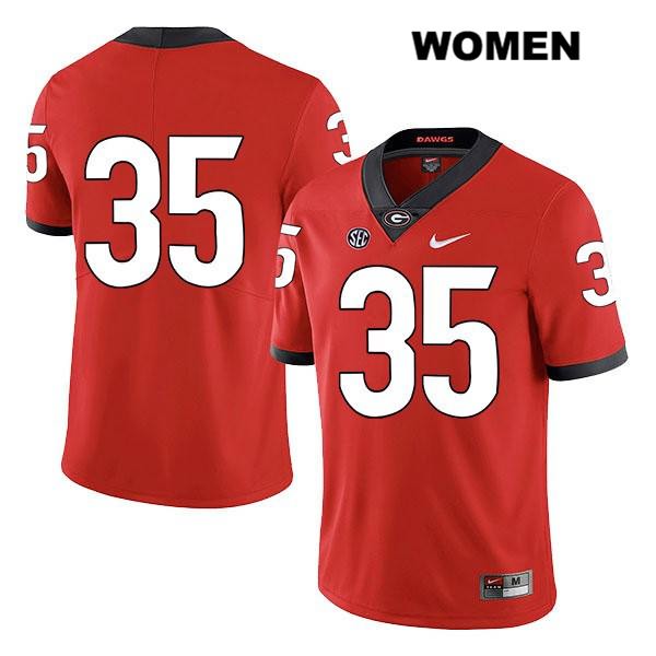 Georgia Bulldogs Women's Brian Herrien #35 NCAA No Name Legend Authentic Red Nike Stitched College Football Jersey CNL2856YF